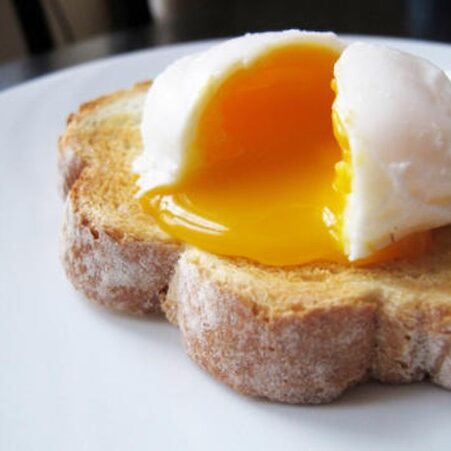 A poached egg on toast